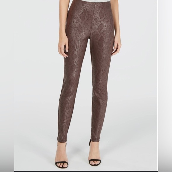 INC International Concepts Pants - Inc Women's Pants Snake-Print Leggings Mid-Rise Stretch in French Roast SZ 8 New